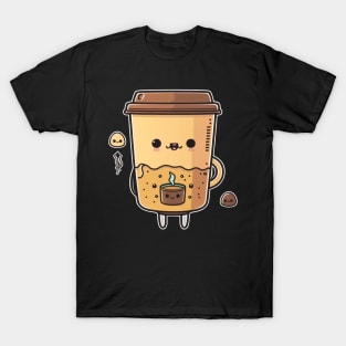 My morning coffee just got cuter with this adorable kawaii coffee clipart vector T-Shirt